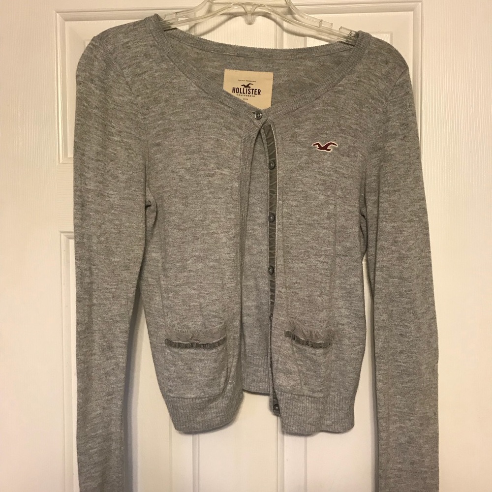 Grey hollister cardigan